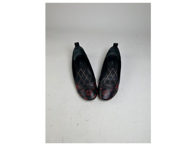 Ballerine Vintage Louis Vuitton Monogram Canvas Nero Rosso EU38.5 - vista 3