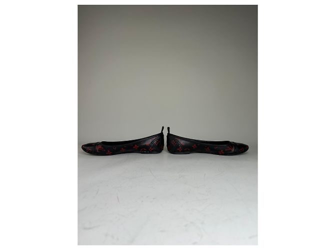Ballerine Vintage Louis Vuitton Monogram Canvas Nero Rosso EU38.5 - vista 7