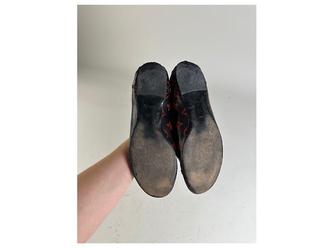 Ballerine Vintage Louis Vuitton Monogram Canvas Nero Rosso EU38.5 - vista 8