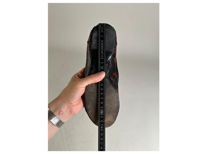 Ballerine Vintage Louis Vuitton Monogram Canvas Nero Rosso EU38.5 - vista 9