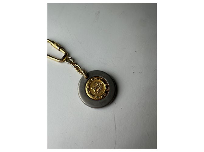 Céline Portachiavi vintage Celine in metallo Oro Argento - vista 6
