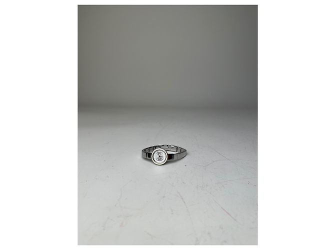 Orologio da polso vintage Courreges in acciaio inossidabile argento bianco - vista 4