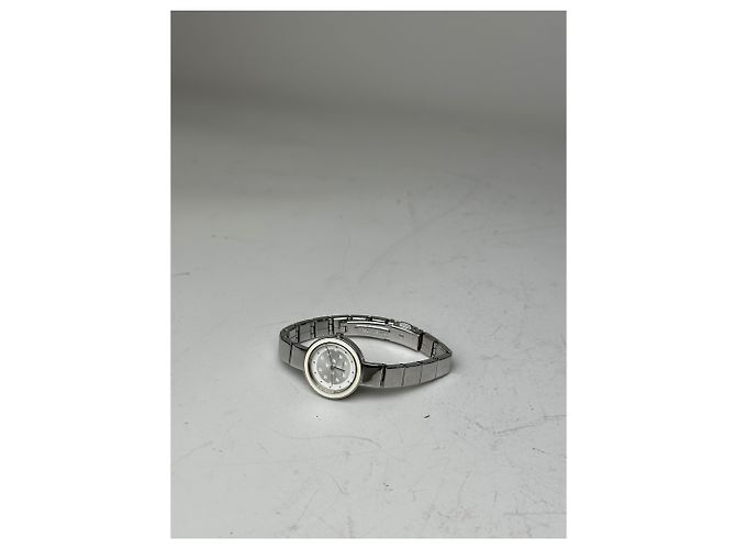 Orologio da polso vintage Courreges in acciaio inossidabile argento bianco - vista 7