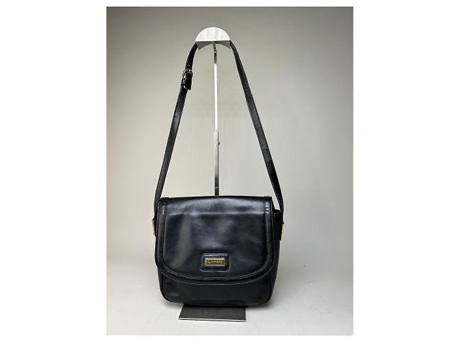 Vintage Givenchy Structured Leather Shoulder Bag Black Gold - view 14
