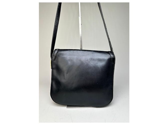 Vintage Givenchy Structured Leather Shoulder Bag Black Gold - view 15