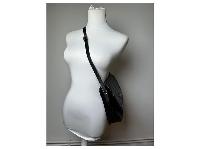 Vintage Givenchy Structured Leather Shoulder Bag Black Gold - view 7