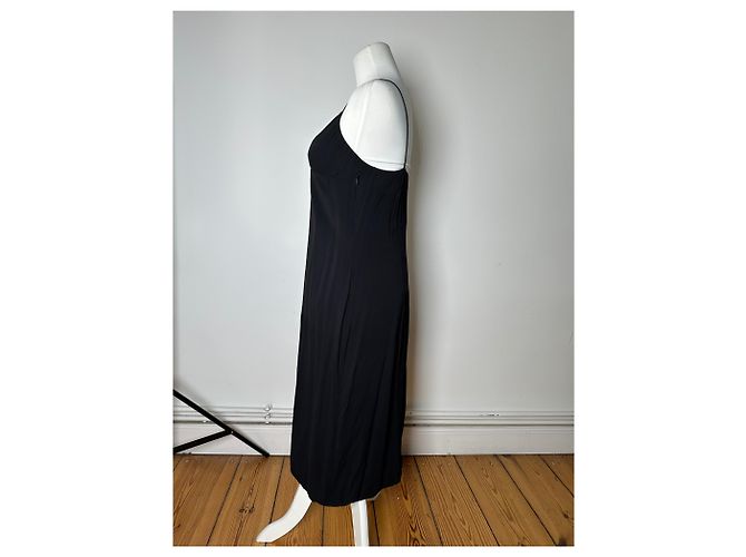 Vintage Loewe Seidenkleid Schwarz S - Ansicht 2