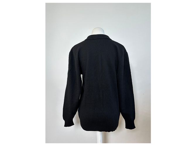 Vintage Chloé Wollpullover Schwarz mit goldenen Knöpfen L - Ansicht 10