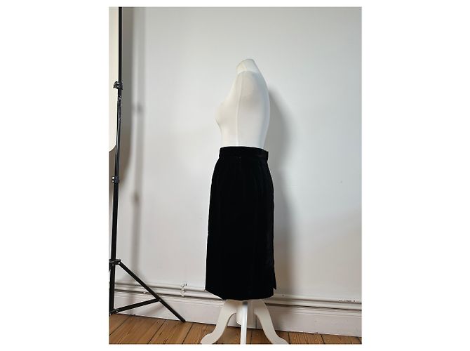 Gonna di velluto vintage Dior Nera c. anni 2000 M Nero - vista 2