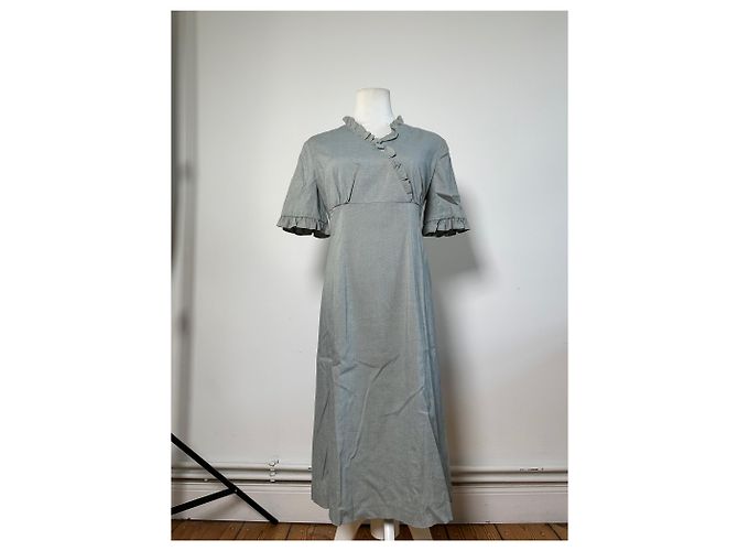 Vintage Balenciaga Baumwoll-Stretch-Kleid Hellblau M - Ansicht 14