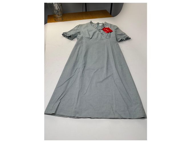 Vintage Balenciaga Baumwoll-Stretch-Kleid Hellblau M - Ansicht 4