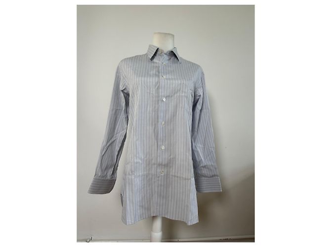Camicia in cotone vintage Dior da uomo azzurro bianco L Blu - vista 13