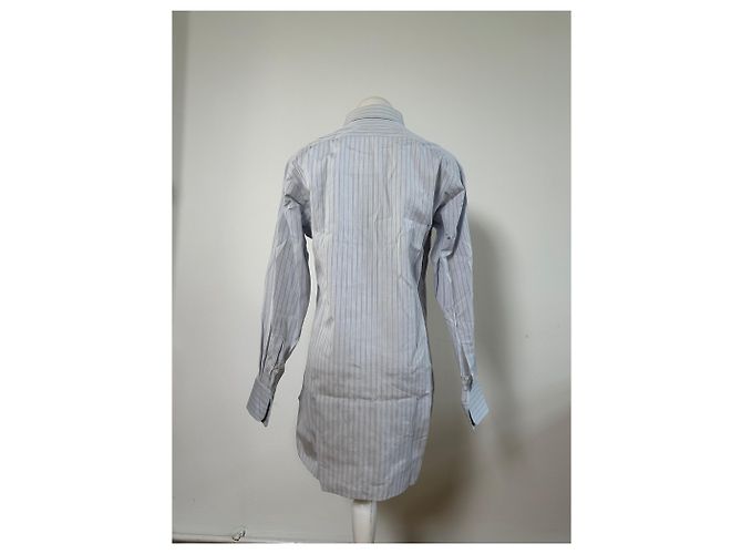 Camicia in cotone vintage Dior da uomo azzurro bianco L Blu - vista 14