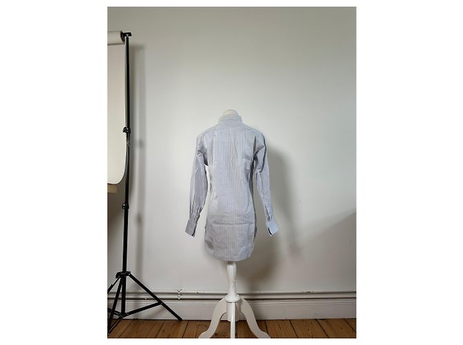 Camicia in cotone vintage Dior da uomo azzurro bianco L Blu - vista 3