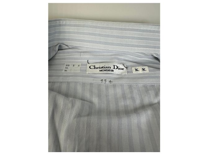 Camicia in cotone vintage Dior da uomo azzurro bianco L Blu - vista 4