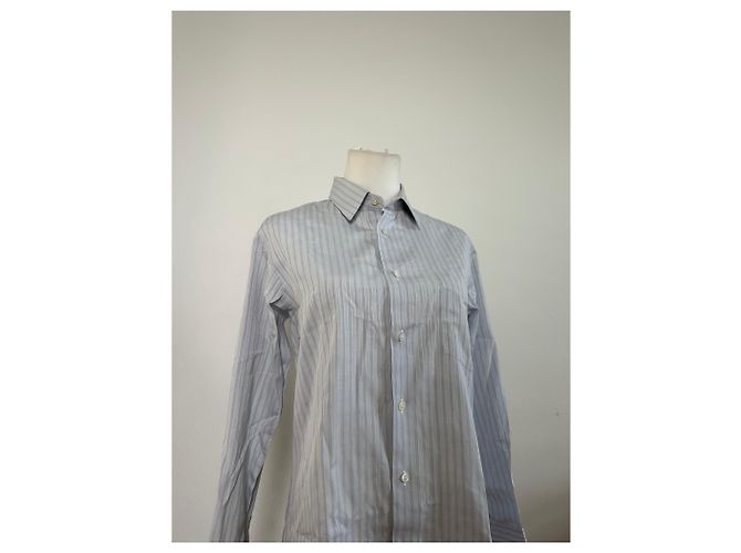 Camicia in cotone vintage Dior da uomo azzurro bianco L Blu - vista 8