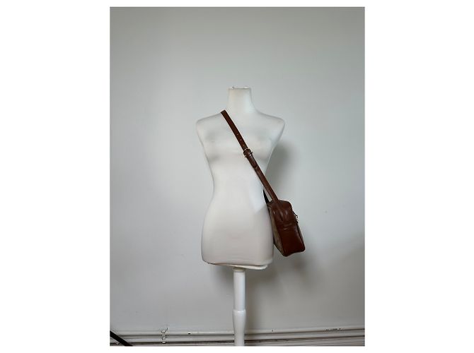 Céline Vintage Celine Monogram Canvas Crossbody Bag Beige Brown Gold - view 4