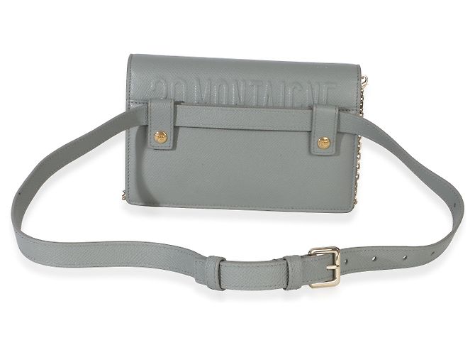 Pochette 2-in-1 30 Montaigne in pelle di vitello granulata blu Christian Dior - vista 2