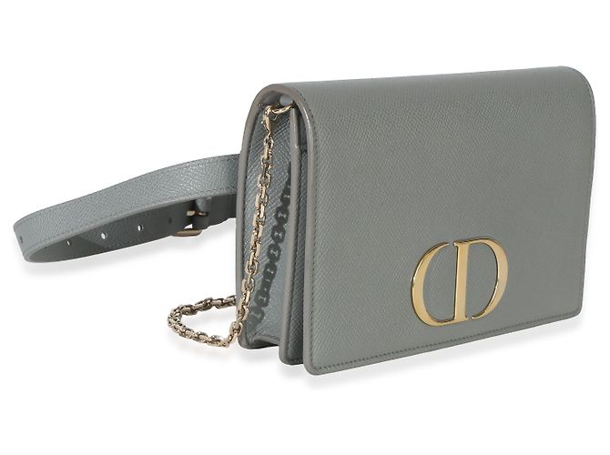 Pochette 2-in-1 30 Montaigne in pelle di vitello granulata blu Christian Dior - vista 4
