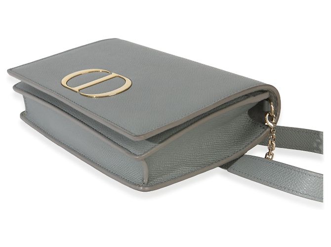 Pochette 2-in-1 30 Montaigne in pelle di vitello granulata blu Christian Dior - vista 6