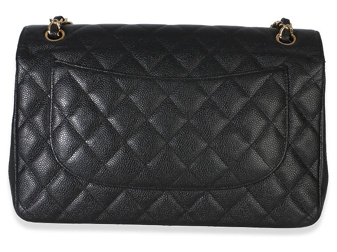 Timeless Borsa Chanel Black Quilted Caviar Jumbo Double Flap Nero - vista 2