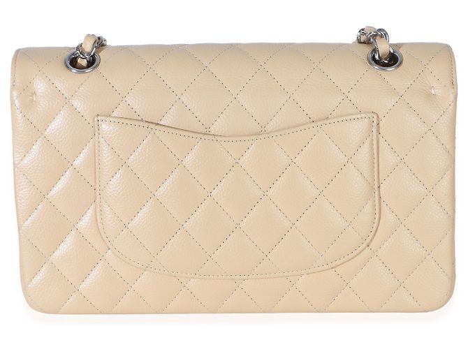 Timeless Borsa Chanel Beige Quilted Caviar Medium Double Flap - vista 2