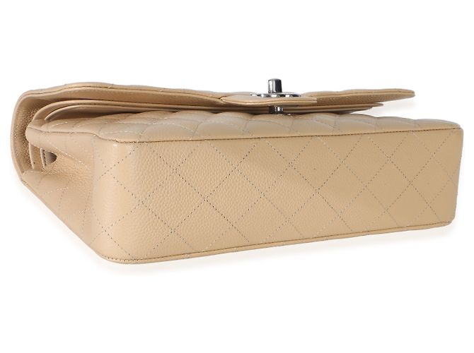 Timeless Borsa Chanel Beige Quilted Caviar Medium Double Flap - vista 7