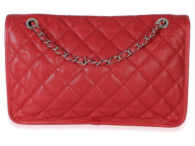 Timeless Borsa Chanel Red Quilted Caviar Medium French Riviera Flap Rosso - vista 2