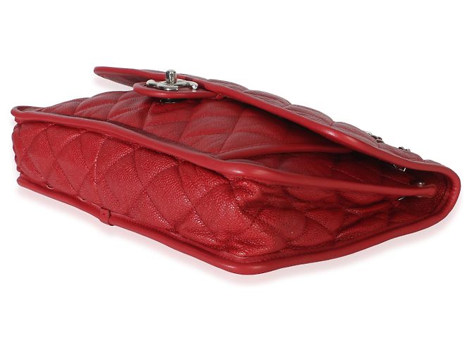 Timeless Borsa Chanel Red Quilted Caviar Medium French Riviera Flap Rosso - vista 6