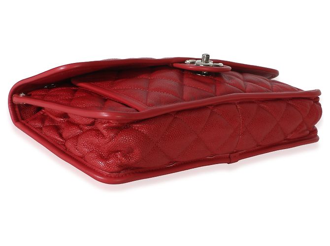 Timeless Borsa Chanel Red Quilted Caviar Medium French Riviera Flap Rosso - vista 7
