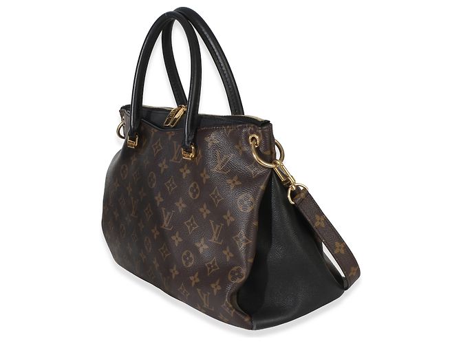 Louis Vuitton Black Monogram Canvas Pallas Tote MM Marrone - vista 3