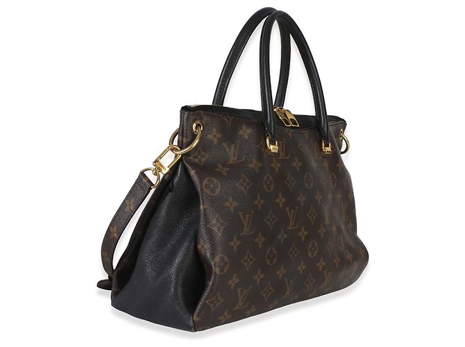 Louis Vuitton Black Monogram Canvas Pallas Tote MM Marrone - vista 4
