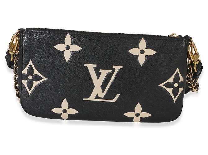 Louis Vuitton Beige Black Monogram Empreinte Multi Pochette Accessoires Nero - vista 2