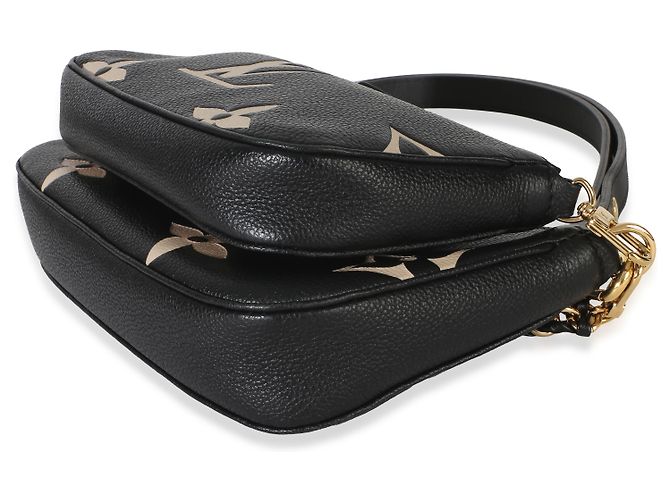 Louis Vuitton Beige Black Monogram Empreinte Multi Pochette Accessoires Nero - vista 6