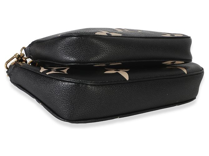Louis Vuitton Beige Black Monogram Empreinte Multi Pochette Accessoires Nero - vista 7