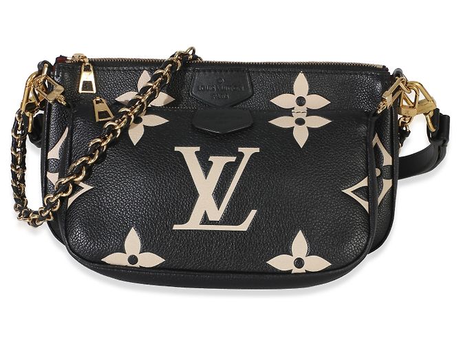 Louis Vuitton Beige Black Monogram Empreinte Multi Pochette Accessoires Nero - vista 8