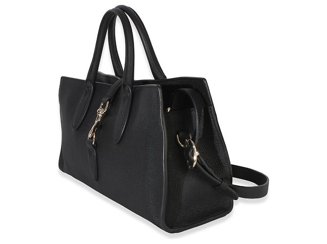 Borsa Tote Jackie Medium in pelle di vitello martellata nera Gucci Nero - vista 3