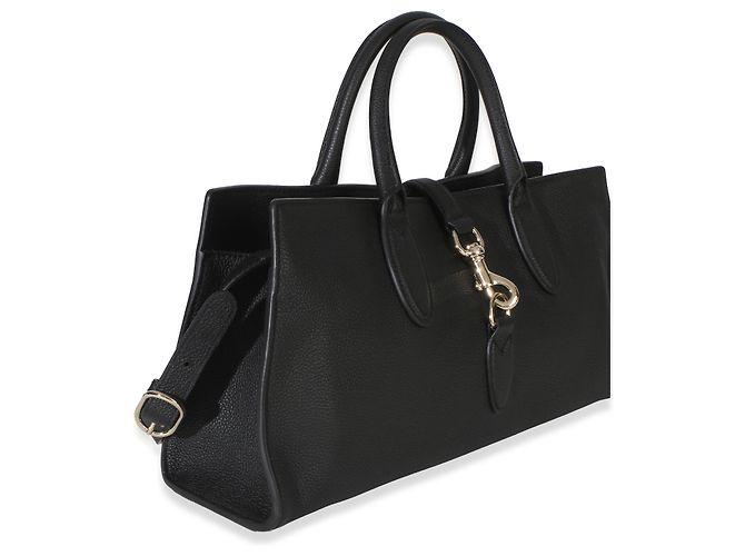 Borsa Tote Jackie Medium in pelle di vitello martellata nera Gucci Nero - vista 4