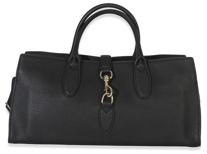 Borsa Tote Jackie Medium in pelle di vitello martellata nera Gucci Nero - vista 8