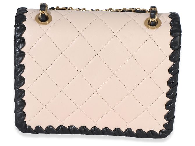 Timeless Mini borsa a tracolla My Own Frame in pelle di vitello intrecciata nera e beige Chanel - vista 2
