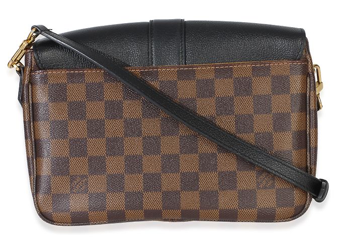 Louis Vuitton Black Damier Ebene Canvas Clapton PM Marrone Nero - vista 2