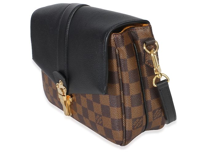 Louis Vuitton Black Damier Ebene Canvas Clapton PM Marrone Nero - vista 3
