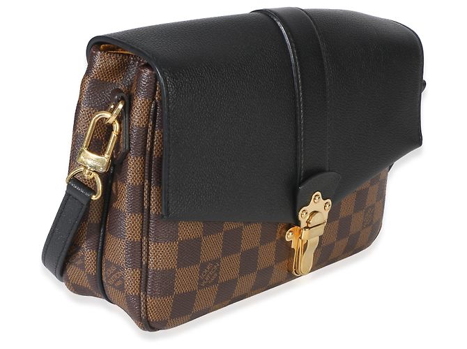 Louis Vuitton Black Damier Ebene Canvas Clapton PM Marrone Nero - vista 4