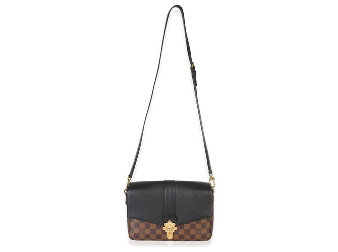 Louis Vuitton Black Damier Ebene Canvas Clapton PM Marrone Nero - vista 5