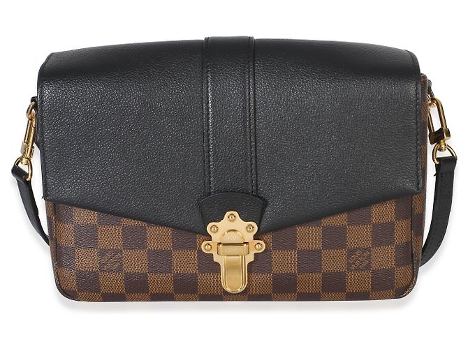 Louis Vuitton Black Damier Ebene Canvas Clapton PM Marrone Nero - vista 8