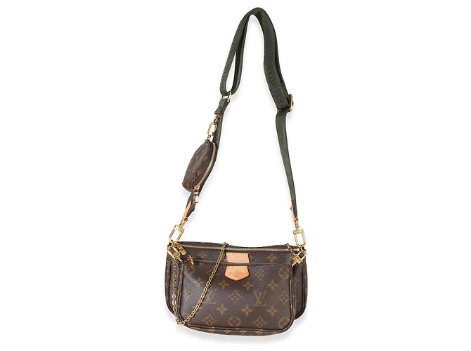 Louis Vuitton Khaki Monogram Canvas Multi Pochette Accessoires Marrone - vista 5