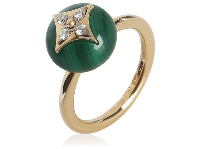 Anello B Blossom in oro giallo, malachite e diamante Louis Vuitton - vista 2
