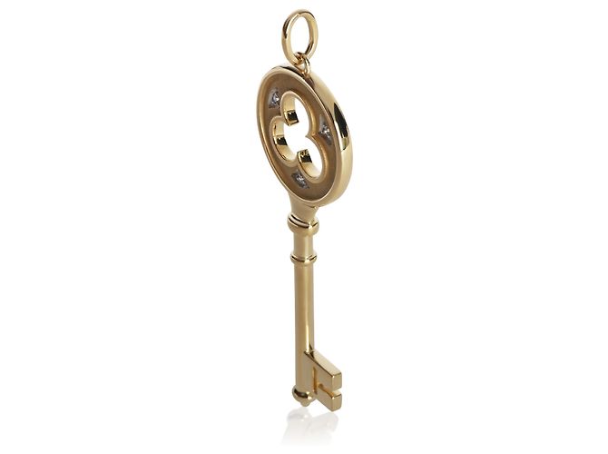 Pendente a chiave quadrifoglio in oro giallo e diamanti Tiffany & Co. - vista 2