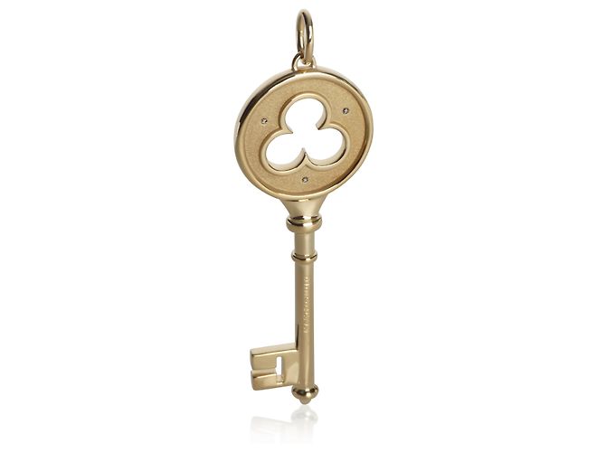 Pendente a chiave quadrifoglio in oro giallo e diamanti Tiffany & Co. - vista 3