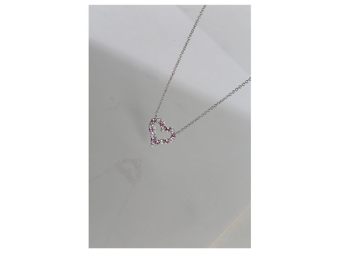 Colar de coração em platina, safira rosa e diamantes Tiffany & Co. - vista 5